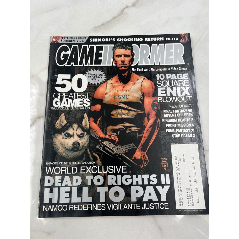 Game Informer Magazine #127 November 2003 Dead to Rights II Square Enix FFVII